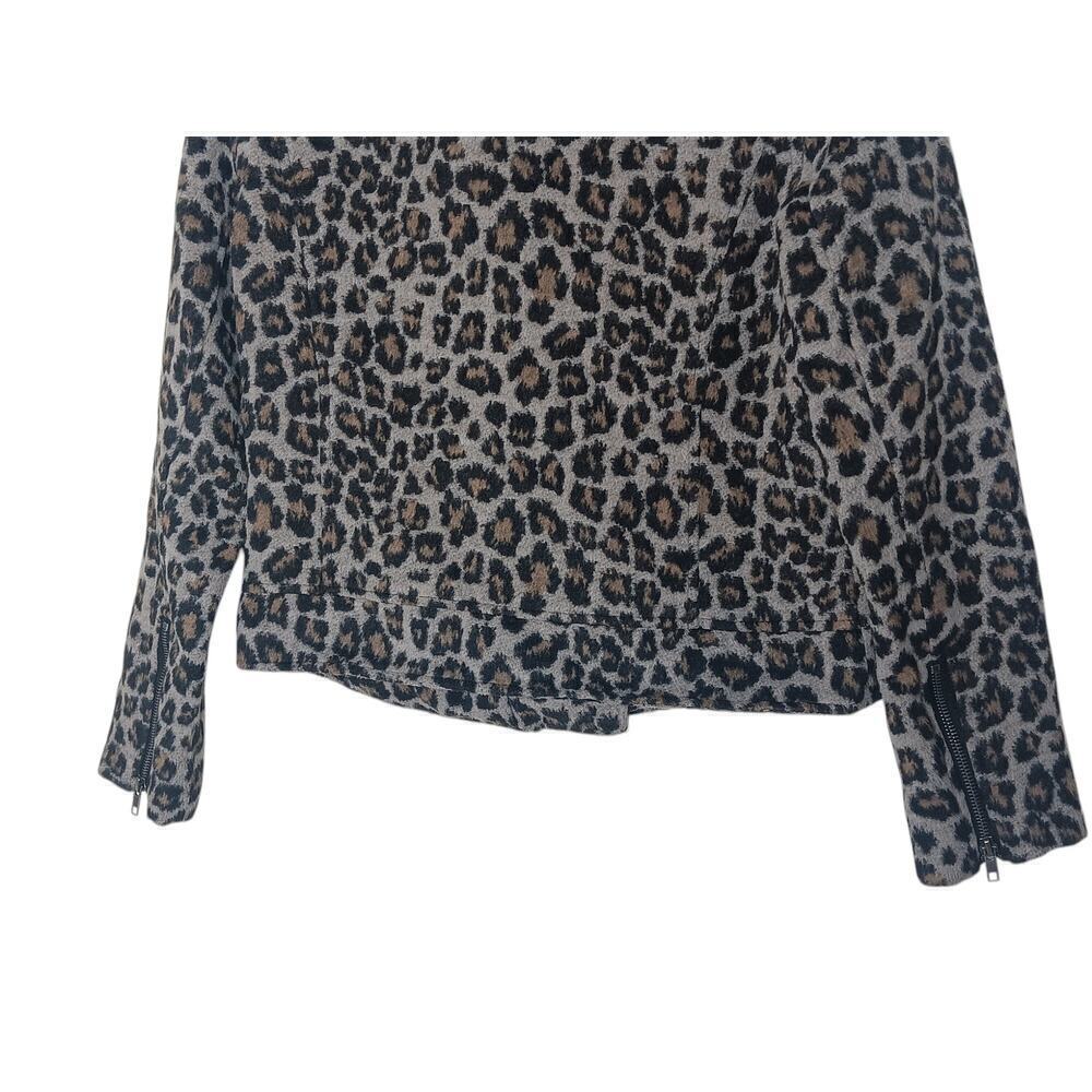 Cupcakes & Cashmere Margaux Wool-blend Jacket in Cheetah Moto Animal Print SZ S - Picture 13 of 16
